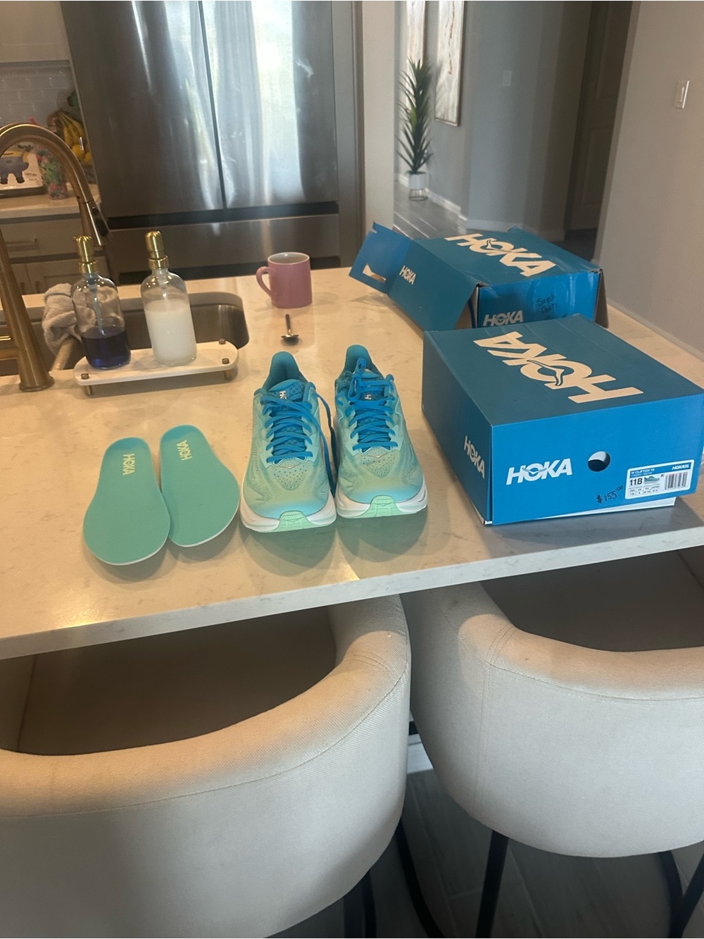 Hoka  Teal & Aqua Running Shoes